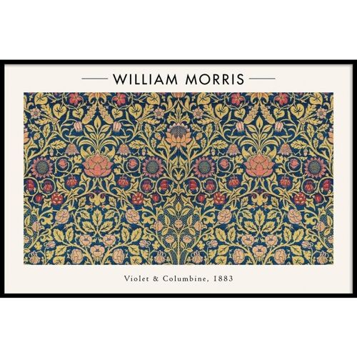 William Morris - Violet and Columbine - Poster ingelijst - 50 x 70 cm