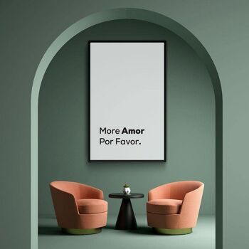 More Amor Por Favor - Affiche encadrée - 40 x 60 cm 2