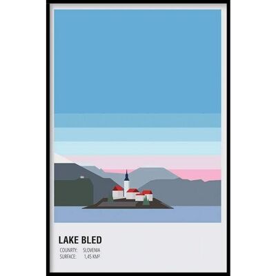 Lago Bled Eslovenia - Póster enmarcado - 40 x 60 cm