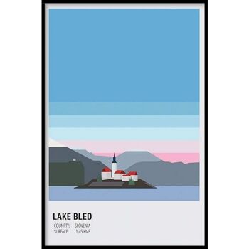 Lac de Bled Slovénie - Affiche encadrée - 40 x 60 cm 1