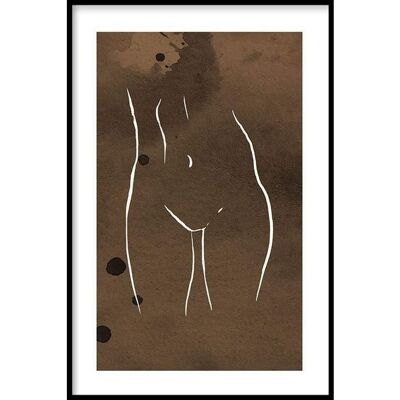 Curves Line Art - Póster enmarcado - 40 x 60 cm