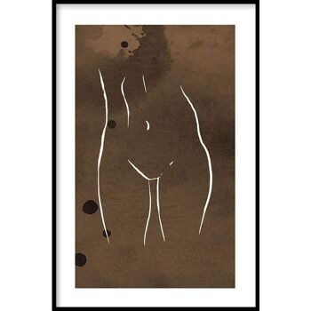 Curves Line Art - Affiche encadrée - 40 x 60 cm 1