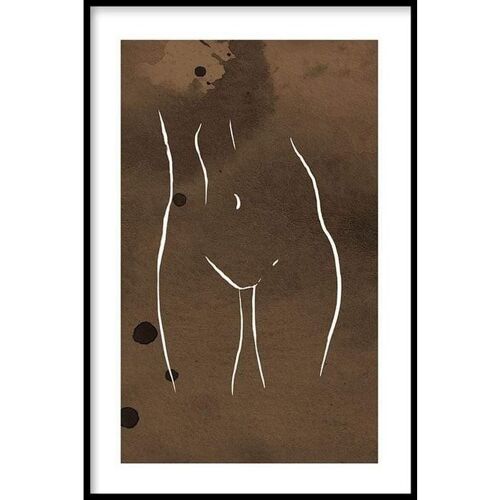 Curves Line Art - Poster ingelijst - 50 x 70 cm