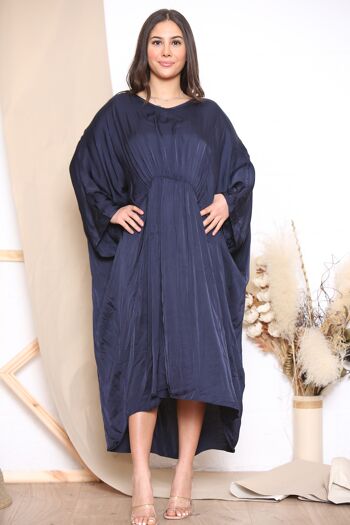 Robe ample à manches longues bleu marine 1