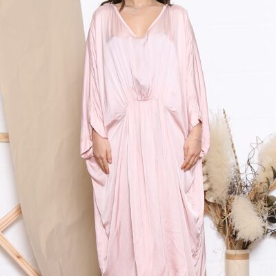 Robe rose ample à manches longues