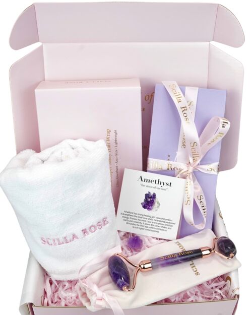 The Perfect Self Care Pamper Gift Set-Amethyst Roller Spa Bundle