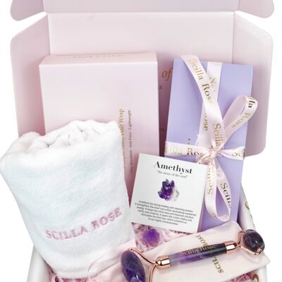 Das perfekte Selbstpflege-Verwöhn-Geschenkset – Amethyst Roller Spa Bundle