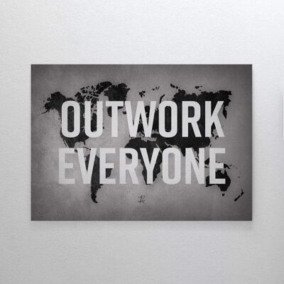 Outwork Everyone (Map) - Poster framed - 40 x 60 cm