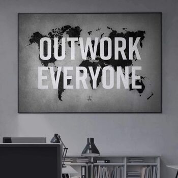 Outwork Everyone (Carte) - Affiche encadrée - 50 x 70 cm 4