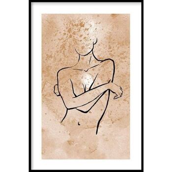 Dessin au trait féminin - Affiche - 60 x 90 cm 1