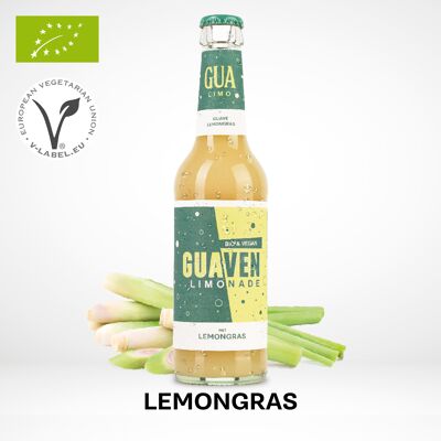 Limonada de guayaba orgánica con hierba de limón - 330ml [orgánica/vegana]