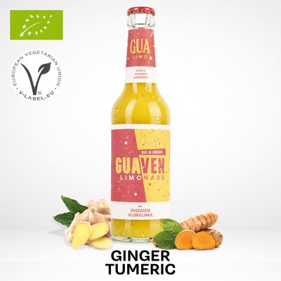 Limonada de guayaba orgánica con jengibre y cúrcuma - 330ml [orgánica/vegana]