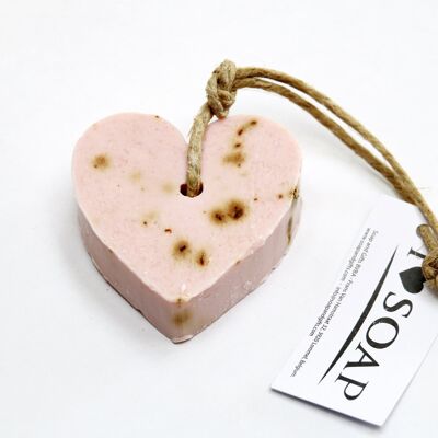 I Love Soap' 5 x soap hearts 'Wild Roses'