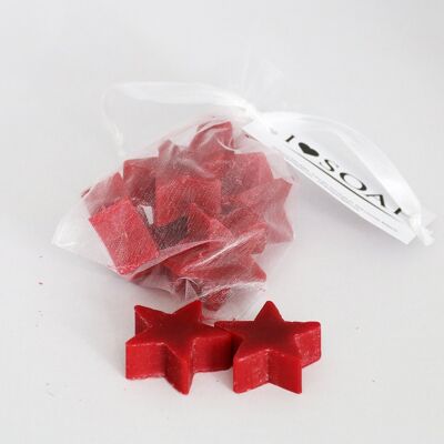 I Love Soap' Winter 5 x star soaps in organza bag 'Red Cinnamon