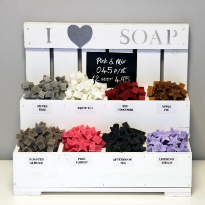 I Love Soap 'Pick and Mix' mini star soaps complete display