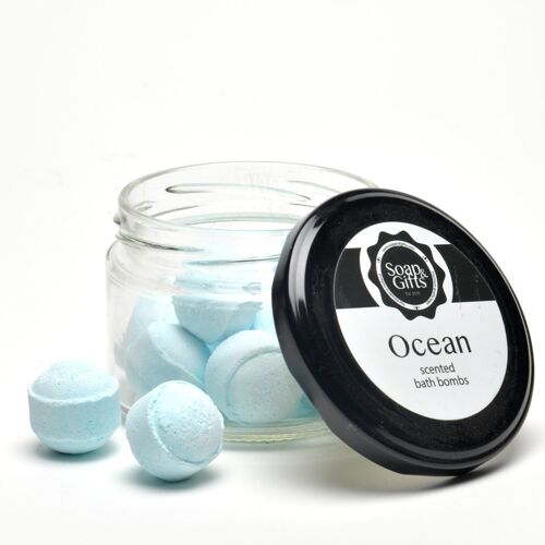 4 x glass jars of 100 grm mini bath bombs 'Ocean'