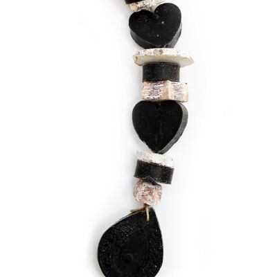5 x Heart rope soap chains 'Black'