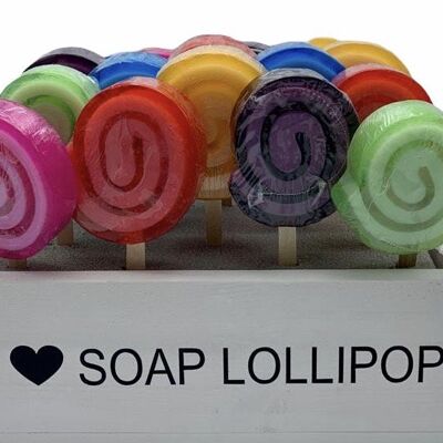 Display with 24 Soap Lollipops