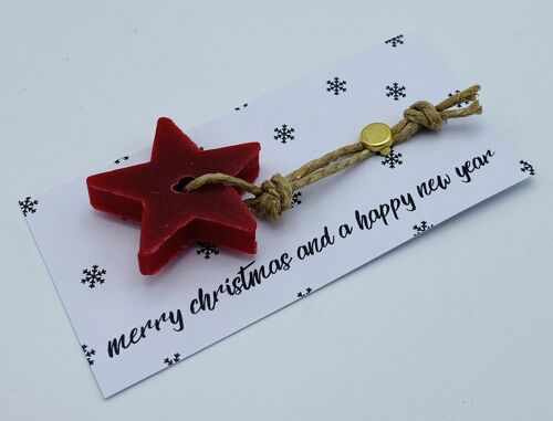 6 x Soap Greeting Tags 'Merry Christmas and a Happy New Year'