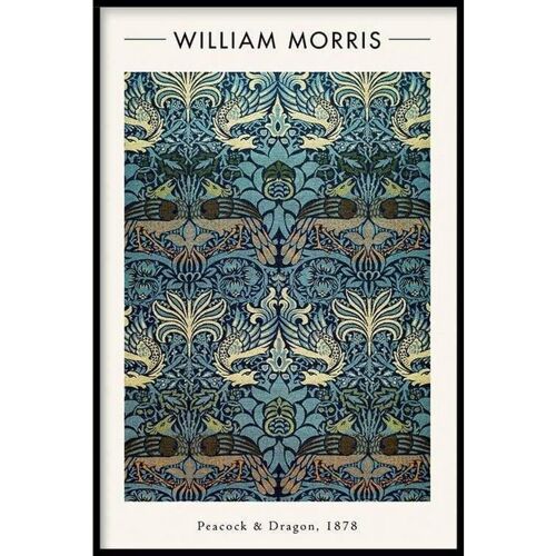 William Morris - Peacock and Dragon - Poster ingelijst - 40 x 60 cm