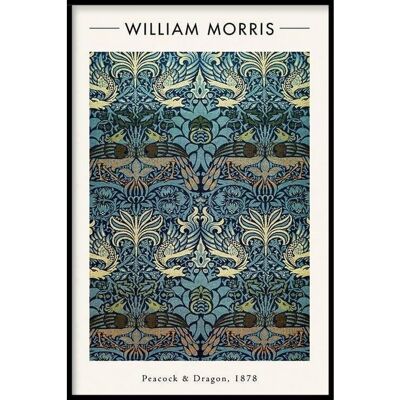 William Morris - Pfau und Drache - Poster gerahmt - 40 x 60 cm