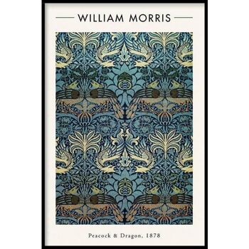 William Morris - Paon et Dragon - Affiche encadrée - 40 x 60 cm 1