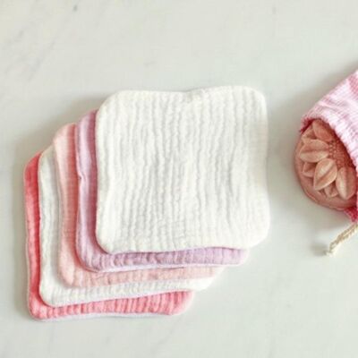 Set of 5 washable organic sponge wipes