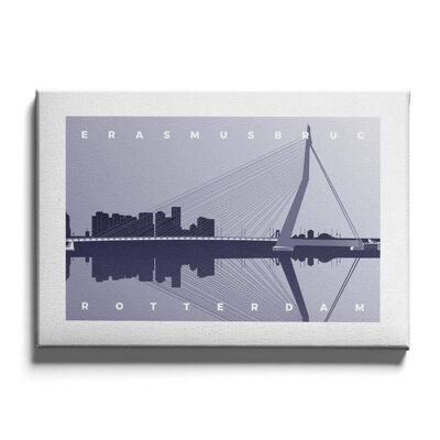 Erasmusbrug - Poster ingelijst - 40 x 60 cm - Blauw