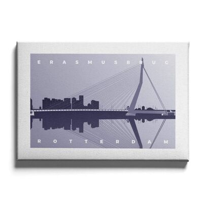 Pont Erasmus - Affiche encadrée - 50 x 70 cm - Bleu