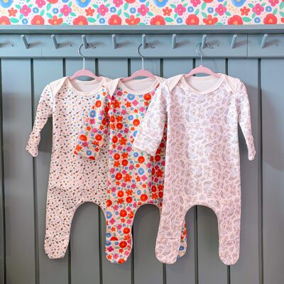 Organic illustrated sleepsuit Floral