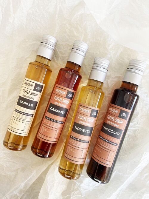 Box 4 syrups - Vanilla, Caramel, Chocolate, Hazelnut