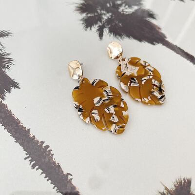 Boucles d'oreilles jungle jaunes