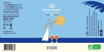 Bière Artisanale Blonde -Azur- Bouteille 33 cl - Bio - 4.9% 4