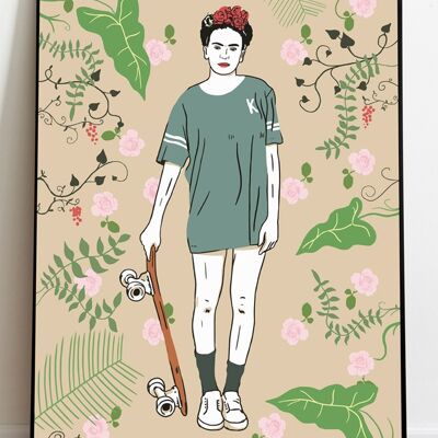 Frida kahlo skate poster