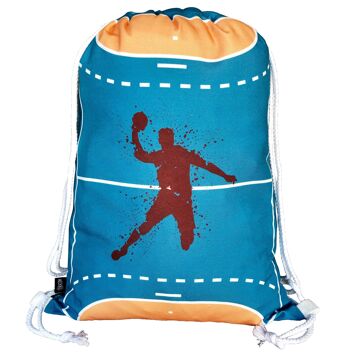 Sac de gym handball garçons filles enfants - lavable en machine - 40x32cm - convient pour la maternelle, l'école, la crèche, les voyages, le sport - sac à dos, sac, cartable, sac de sport, sac de handball 1