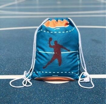 Sac de gym handball garçons filles enfants - lavable en machine - 40x32cm - convient pour la maternelle, l'école, la crèche, les voyages, le sport - sac à dos, sac, cartable, sac de sport, sac de handball 4