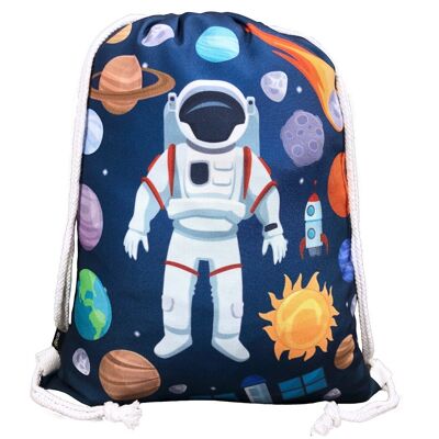 Children's gym bag with astronaut space motifs unisex | Nursery, Crib, Travel, Sport | suitable as a gym bag, backpack, play bag, sports bag, shoe bag - for girls and boys