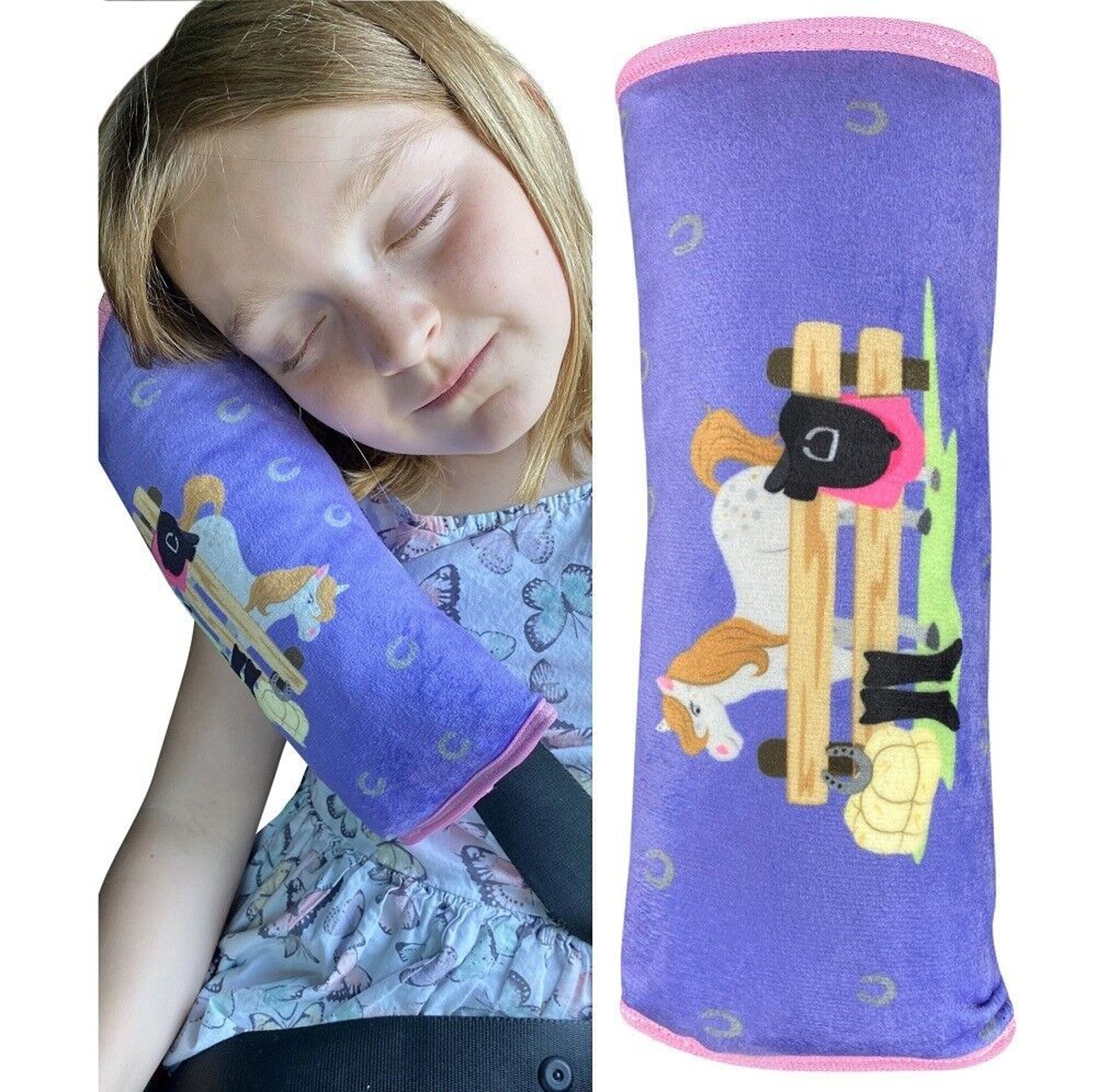 Buy wholesale Car sleeping pillow farm horse motif for children girls boys  - machine washable - cuddly soft - car belt cushion, belt protector, belt  protection booster seat, car cushion, travel cushion, vacation