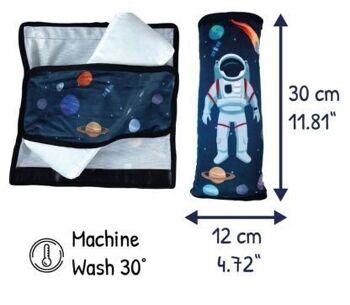 Oreiller de couchage de voiture Space Space Astronaute pour enfants filles garçons - Lavable en machine - Doux et doux - Coussin de ceinture de voiture, protecteur de ceinture, siège d'appoint de protection de ceinture, coussin de voiture, coussin de voyage, vacances 2