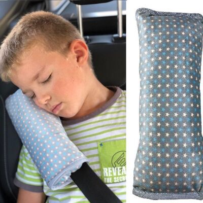 Car sleeping pillow Star Star for children girls boys - machine washable - cuddly soft - car belt cushion, belt protector, belt protection booster seat, car cushion, travel cushion, vacation