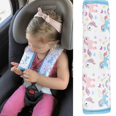 1x rembourrage de ceinture de sécurité pour enfants HECKBO avec motif licorne - rembourrage de ceinture de sécurité pour filles pour enfants et bébés - idéal pour toute ceinture de siège auto rehausseur enfant vélo remorque vélo