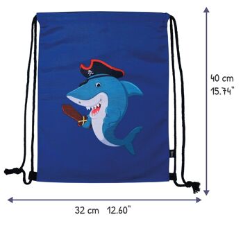 Sac de sport pour enfants - avec motif requin pirate pour garçons et filles - lavable en machine - 40x32cm - maternelle, berceau, voyage, sport, école - sac à dos, sac, sac de jeu, sac de sport, sac de sport 2