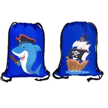 Sac de sport pour enfants - avec motif requin pirate pour garçons et filles - lavable en machine - 40x32cm - maternelle, berceau, voyage, sport, école - sac à dos, sac, sac de jeu, sac de sport, sac de sport 4