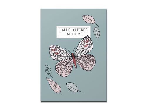 Postkarte "Hallo kleines Wunder", Schmetterling