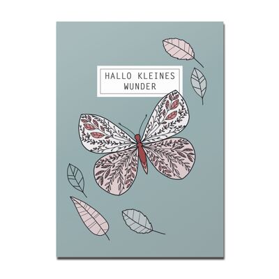 Postal "Hola pequeño milagro", mariposa