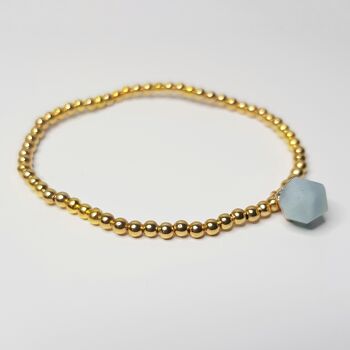 Bracelet Charm Amazonite - Plaqué Or 5