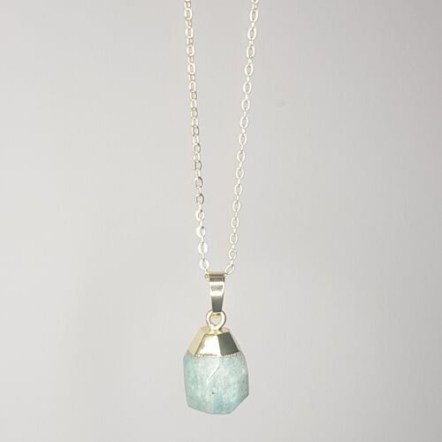 Amazonite Gold Topped Necklace