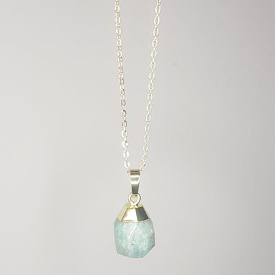 Amazonite Gold Topped Necklace