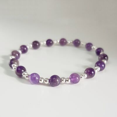 Amethyst Classic Armband - versilbert