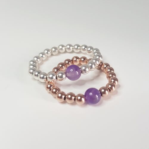 Amethyst Ring - Rose Gold Filled